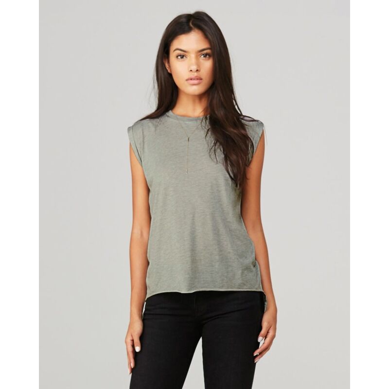 Bella + Canvas Women's Flowy Muscle Tee with Rolled Cuffs 8804 Women's Flowy Muscle Tee with Rolled Cuffs Thumbnail
